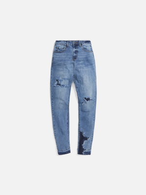 Val Kristopher Eroded Denim - Blue