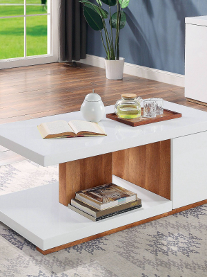 Hal Open Shelf Coffee Table White - Mibasics