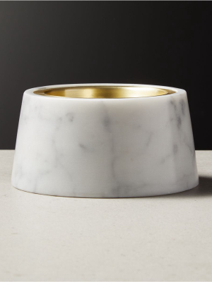 Riley White Marble Pillar Candle Holder