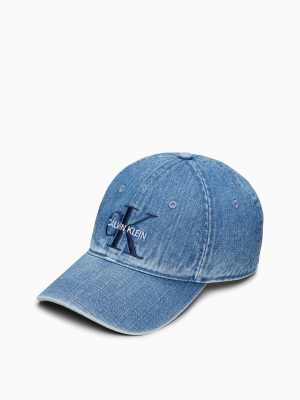 Denim Monogram Logo Hat