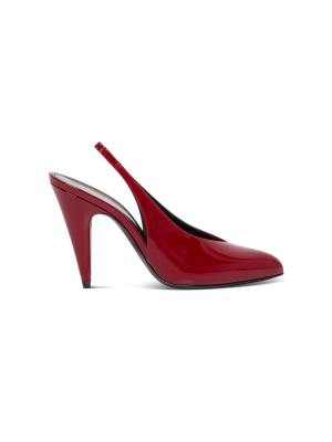 Saint Laurent Venus Slingback Ankle Tie Pumps