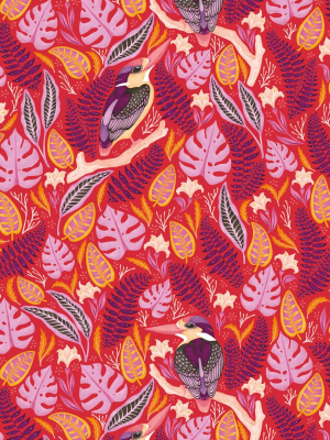 Exotic Kingfishers Wallpaper In Pink From The Wallpaper Republic Collection By Milton & King