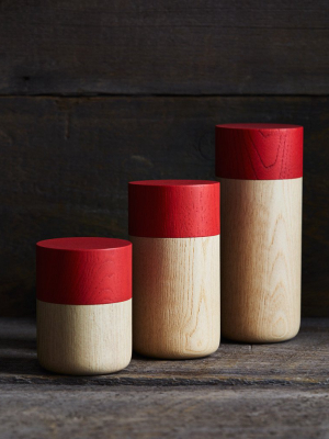 "tutu" Soji Tall Red Canisters