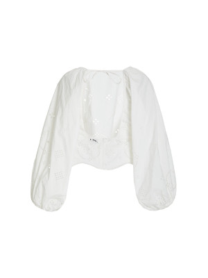 Broderie Low-back Top