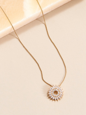 Crystal Burst Necklace Gold