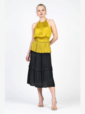 Halter Neck Pleated Top