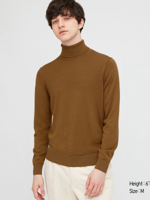 Men Extra Fine Merino Turtleneck Long-sleeve Sweater