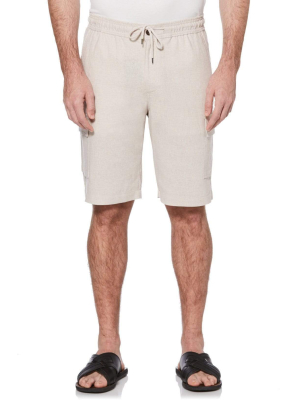 Linen-blend Drawstring Shorts