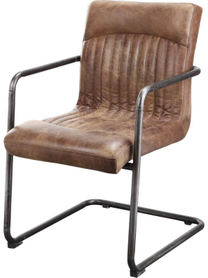 Adnan Arm Chair Light Brown (set Of 2)