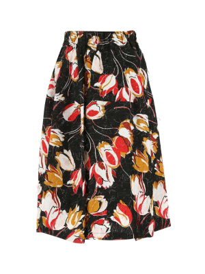 Marni Floral Printed Midi Skirt