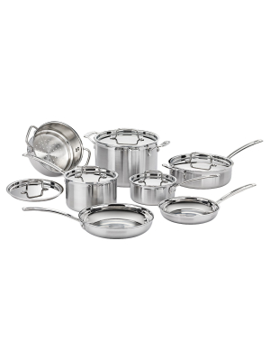 Cuisinart Multiclad Pro 12pc Tri-ply Stainless Steel Cookware Set - Mcp-12n