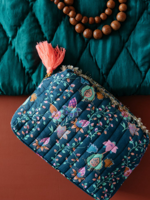 Sonia Quilted Pouch - Blue