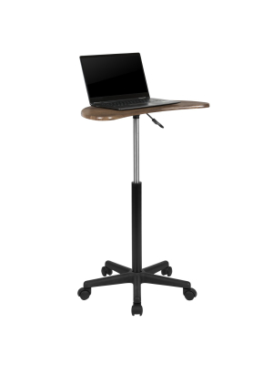 Flash Furniture Sit To Stand Mobile Laptop Computer Desk - Portable Rolling Standing Desk