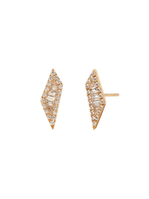 Rose Gold And Diamond Stud Earrings