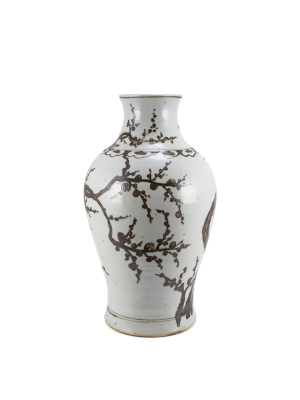 Plum Branch Vase, Rusty Brown