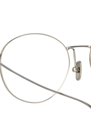 Mayne Oval Optical Frame In White Gold