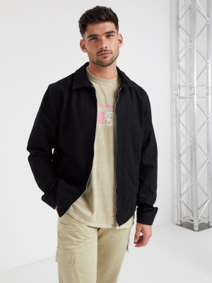 Pull&bear Harrington Jacket In Black