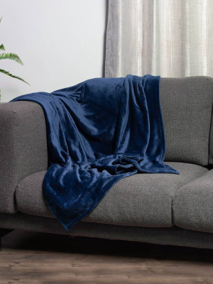 50"x60" Kimi Solid Plush Throw With Eco-conscious Spill Repellency - Sure Fit