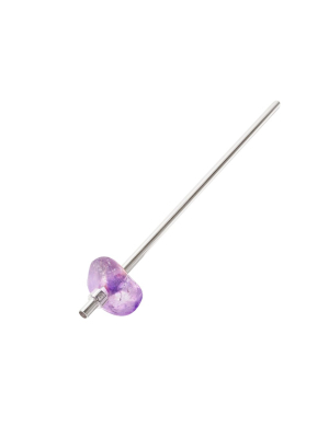 Amethyst Crystals For Humanity Silver Straw