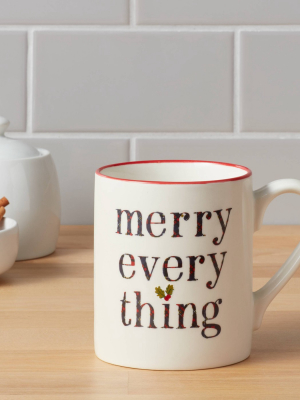 16oz Stoneware Merry Everything Christmas Mug White - Threshold™