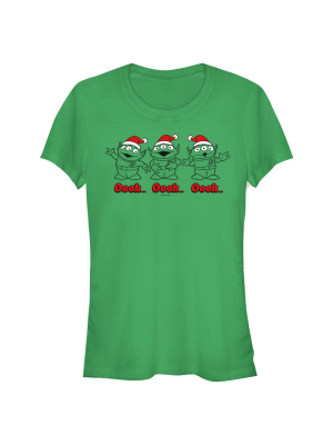 Junior's Toy Story Christmas Santa Aliens T-shirt