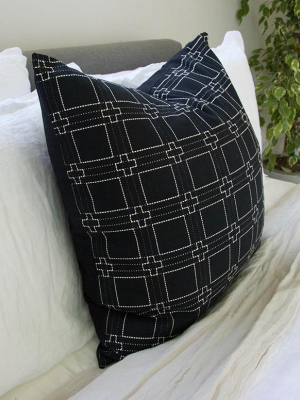 Black & White Cross Pillow - 22x22