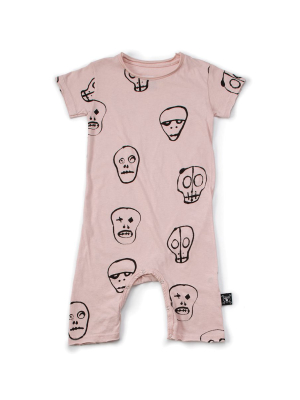 Nununu Skull Playsuit - Powder Pink