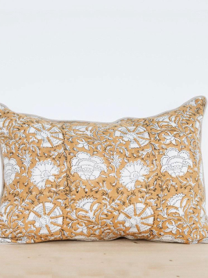 Linen Hand Block-printed Pillow Cover No. 0707