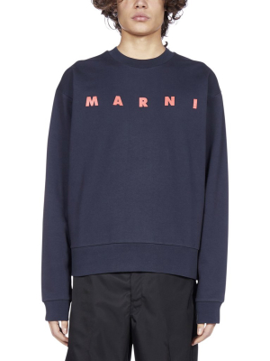 Marni Logo Print Crewneck Sweatshirt