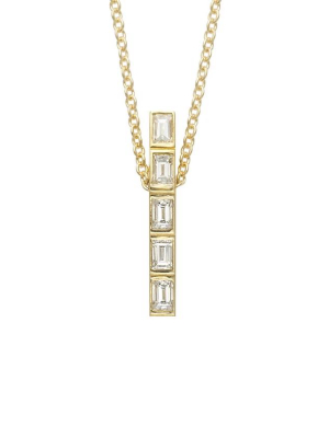 Thread Baguette 5 Diamond Pendant