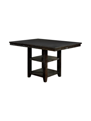 60" Charmaine Rectangular Counter Height Table Dark Walnut - Iohomes