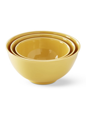 Melamine Mixing Bowls, Set Of 3, Yellow