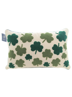 Home Decor 14.0" Irish Clover Pillow Throw Filled St Patrick - Decorative Pillow