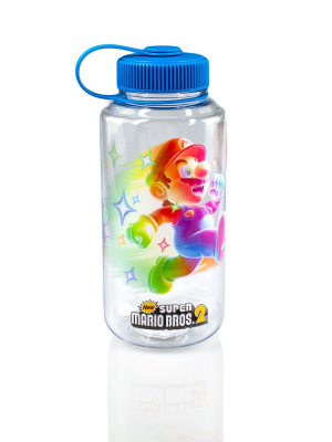 Just Funky Super Mario Bros 6-inch Plastic Water Bottle | Super Star Ice Cubes