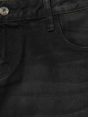 Black Denim 5-pocket Skirt