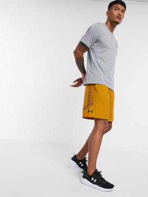 Under Armour Woven Graphic Shorts In Mustard