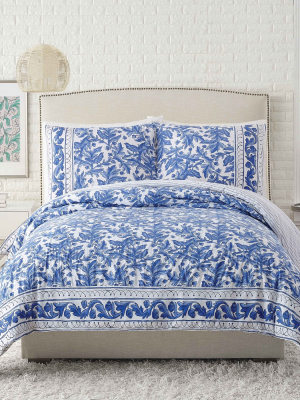 3pc Queen Blue Bird Duvet Cover Set Blue - Molly Hatch For Makers Collective