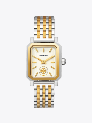 Robinson Watch, Two-tone Gold/stainless Steel/cream, 27 X 29 Mm