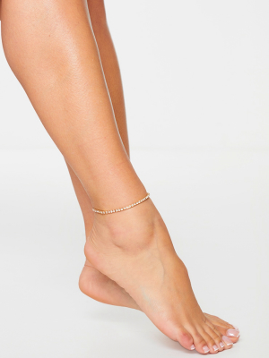 Gold Diamante Simple Anklet
