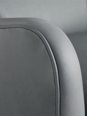 Delfino Chair Grey Leather Swivel