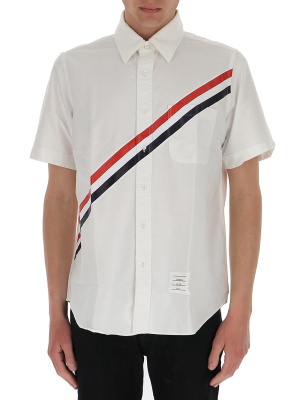 Thom Browne Rwb Stripe Short-sleeve Shirt