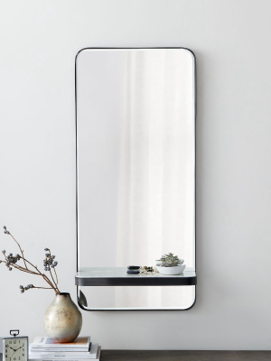 Sutton Gunmetal Mirror With Shelf