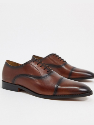 River Island Smart Oxfords With Toe Cap In Brown