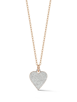 Dora 18k Rose Gold All Diamond Heart Charm