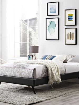 Troy Mid Century Twin Vinyl Bed Frame