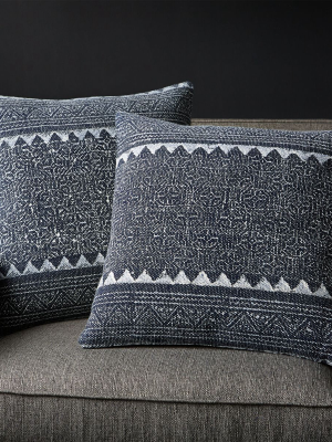 Eleni Printed Indigo Pillows 20", Set Of 2