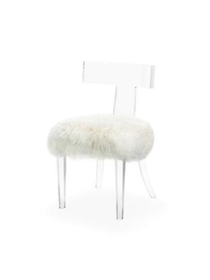 Tristan Klismos Sheep Skin Ivory Chair