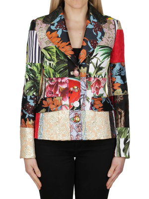 Dolce & Gabbana Jacquard Patchwork Single Breasted Blazer