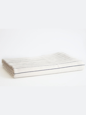 Tpe Tablecloth Natural With Navy Stripe