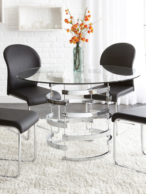 Tarik Round Dining Table Chrome - Steve Silver